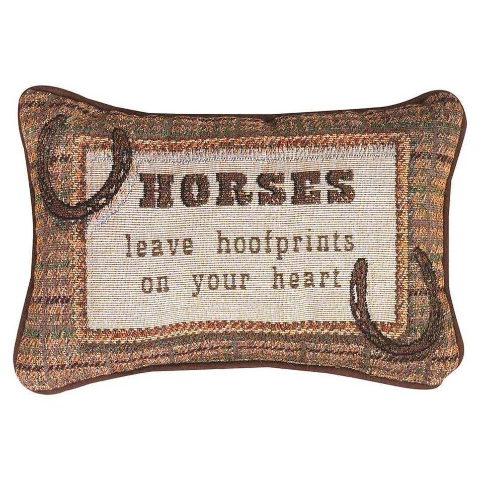Manual 12.5 x 8.5-Inch Decorative Embroidered Word Pillow, Horses Leave Hoofprin - Image 1 of 1
