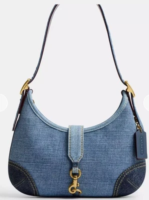 Bolso de mano Coach Hamptons Hobo Denim con herrajes de latón nuevo con etiquetas Foto 1 de 4