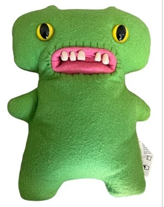 Fuggler Green Monster Plush Stuffed Animal Toy with Teeth & Button Butt 8” - Picture 1 of 4