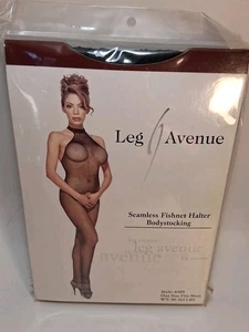 Brandneu Übergröße nahtloser Netz Neckholder Bodystocking Leg Avenue - Bild 1 von 7
