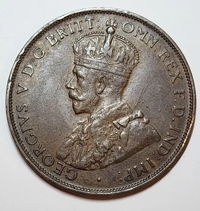 1925 Australian Penny Broken "N" variety 8 Pearls - Picture 1 of 4