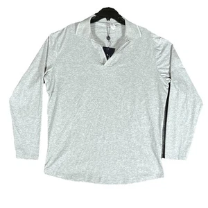 State & Liberty Tipped Poloshirt Herren XL Athletic Fit Langarm meliert grau - Bild 1 von 9
