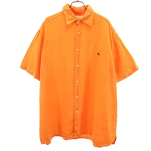 ETRO Made in Italy Linen Short sleeve shirt XXL Orange Men's - Picture 1 of 12