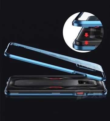 Parachoques de metal magnético delantero + trasero cubierta de vidrio para ZTE nubia Red Magic 7 7 Pro Foto 1 de 4