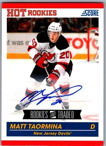 10-11 PANINI SCORE ROOKIE SIGNATURES - MATT TAORMINA RC #640 NEW JERSEY DEVILS - Picture 1 of 2