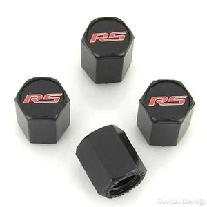 Chevy Camaro RS Logo Tire Stem Valve Caps (Black) - Picture 1 of 2