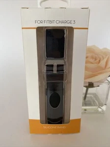 Black Silicone Band for Fitbit Charge 3 WITHit - Picture 1 of 3