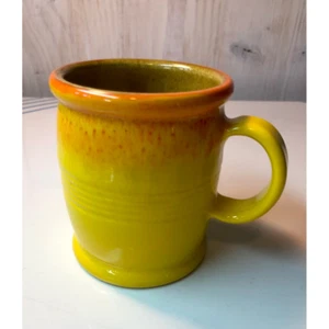 Baldelli Pottery Mug Coffee Stoneware Yellow Orange Glaze Speckled Cup Italy - Picture 1 of 9