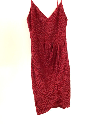 Lulus Red Body Con Pizzo Bordo Vestito Fata Baby Doll Medium Nuovo Con Etichetta