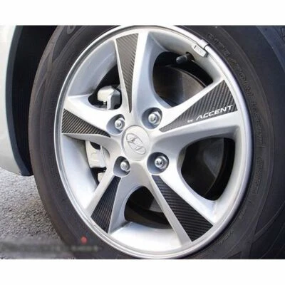 NUEVO Juego completo de calcomanías adhesivas de máscara de rueda de afinación de carbono para Hyundai Accent 2011+ 14" Foto 1 de 2
