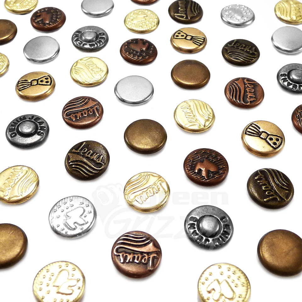 Decorative Rivets Fasteners Studs Button Sewing Leather denim Jeans 9.5 mm, B11 - Image 1 of 1