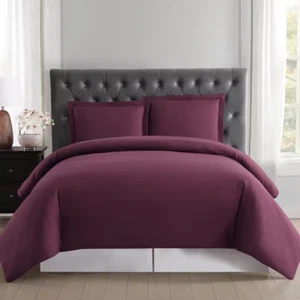 Everyday 3-Piece Burgundy King Duvet Cover Set - Picture 1 of 3