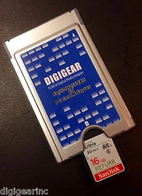 16GB Sandisk SD + SD SDHC SDXC to PCMCIA PC Card Adapter for HONDA CRV CIVIC FIT - Image 1 of 2