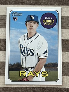 2018 Topps Heritage Baseball Jaime Schultz Rookie Card #558