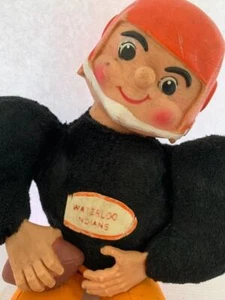 FOOTBALL PLAYER Waterloo NY Indians CHARM ORIGINALS Rubber Face plush vintage - Picture 1 of 7