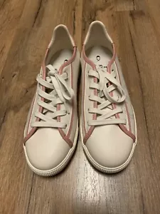COACH C136 Women's Chalk/Pink Leather LOW TOP Sneaker Shoes Size 8.5 NIB - Picture 1 of 10