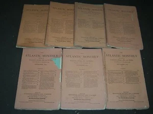 1879 THE ATLANTIC MONTHLY MAGAZINE LOT 7 ISSUES - STORIES & ARTICLES - WR 423 - Picture 1 of 7