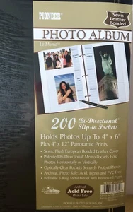 Photo Album Bi-Directional Le-Memo 200 4x6 Leather Pioneer 463000 Plus Panoramic - Picture 1 of 1