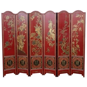 6 Panels Red Chinese Wedding Screen (SN6-Red) - Picture 1 of 10