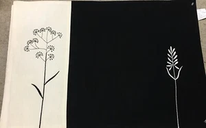 Embroidered 4 Black and White Cloth Color Block Placemats 19 inches  X 13 inches - Picture 1 of 13