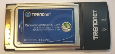 802.11G Wireless CardBus PC Card TRENDnet 2.4GHZ 108Mbps TEW-441PC - Image 1 of 3
