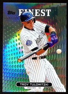 Troy Tulowitzki 2013 Topps Finest #35 Green Refractor #164/199 - Rockies