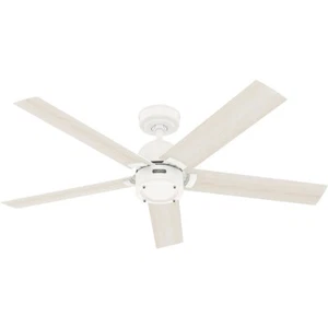 Hunter Fan 52 in Contemporary Fresh White Ceiling Fan with LED Light and Remote - Picture 1 of 9