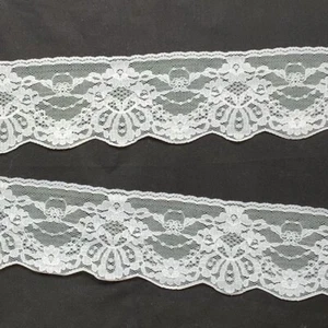Vintage Flat Lace Scalloped Cream Wedding Trim Craft Sewing 6cm w X 2m LOT - Picture 1 of 5