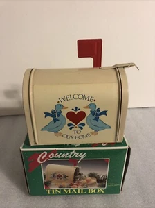 Vintage Country Tin Mail Box Candy Container Giftco Geese Empty - Picture 1 of 4