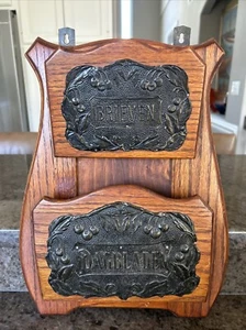 Antique Dutch Letter And Newspaper Holder For Wall - Picture 1 of 6