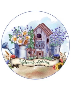 LETRERO DE METAL DISEÑO DE CASA DE PÁJARO DE PRIMAVERA (LEA LA DESCRIPCIÓN) - Imagen 1 de 3
