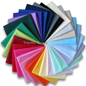 Plain Cotton Colours 100% COTTON Poplin Fabric - 112cm wide Rose & Hubble Fabric - Picture 1 of 62