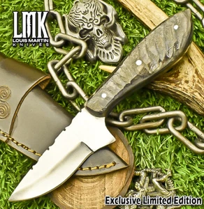 LMK Hand Forged Skinner Knife ATS-34 Steel Ram's Horn Sports Veterans Gift - Picture 1 of 9