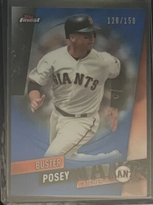 2019 Topps Finest Buster Posey #11 Blue REFRACTOR SP /150 Giants - Image 1 of 2