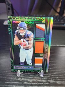 2019 David Montgomery Obsidian Green Etch Rookie Patch /25. Bears. Lions.