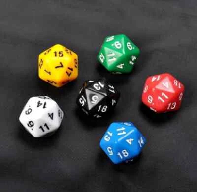 Set 6 Würfel polyedrisch Polyhedral D20 20 Seiten MTG DnD D&D Dungeons & Dra NEU
