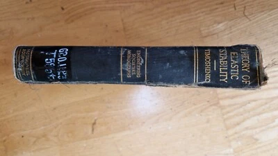 Theory of Elastic Stability Timoshenko 1936 Rare Hard Cover Engineering Society - Image 1 of 2