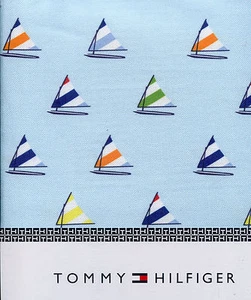 Tommy Hilfiger Multicolor Sailboat on Sky Blue Tablecloth, 60 x 102" Rectangular - Picture 1 of 1