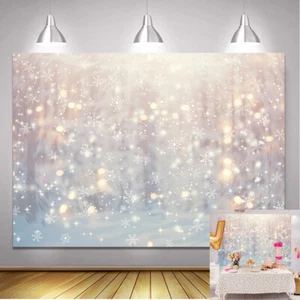 Invierno Hermoso Copo de Nieve Luz Telón de Fondo Invierno Cálido Navidad Fiesta Decoración - Imagen 1 de 9