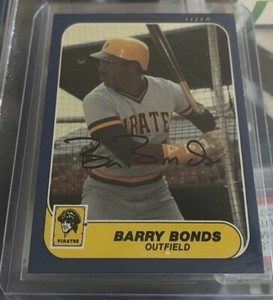 1986 Fleer Update Barry Bonds Autographed RC #U-14 Pittsburgh Pirates
