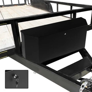 Black Trailer Tongue Box 39X16.37X12.2'' Fit Truck Bed Pickup RV - Picture 1 of 7