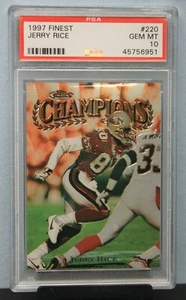 1997 TOPPS FINEST # 220 Jerry Rice PSA 10 GEM MT # 45756951  SAN FRANCISCO 49ers - Picture 1 of 2