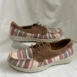 Skechers Uk 4 women's On-the-Go Air Cooled Goga Mat striped slip-on boat shoes - Picture 1 of 11
