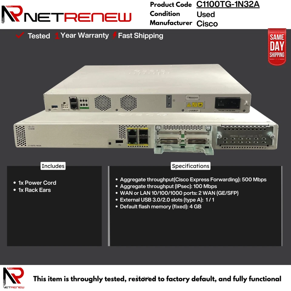 Cisco C1100TG-1N32A  32 Async Ports  2x RJ45/SFP  Terminal Gateway Router - Image 1 of 1