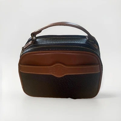 Bolso de mano/bross vintage ESPRIT estilo único, para mujer de cuero sintético negro y camel” Foto 1 de 4