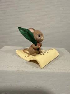 Vintage Ornament Hallmark Mouse Writing Letter to Santa w Quill 1982 Christmas - Picture 1 of 8