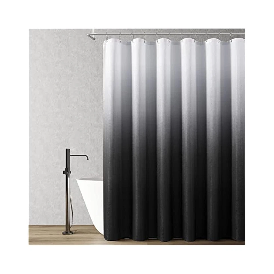 Bath Curtain Bathroom Polyester Ombre Waterproof Shower Curtains Hooks Naturoom
