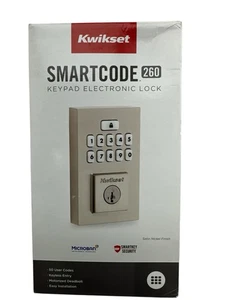 Kwikset Smartcode 260 Keypad Electronic Door Lock 992600-004 Satin Nickel New - Picture 1 of 6