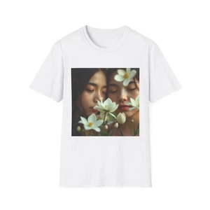 T-shirt unisex amicizia floreale, maglietta casual, regalo per lei, primavera [...] - Foto 1 di 5