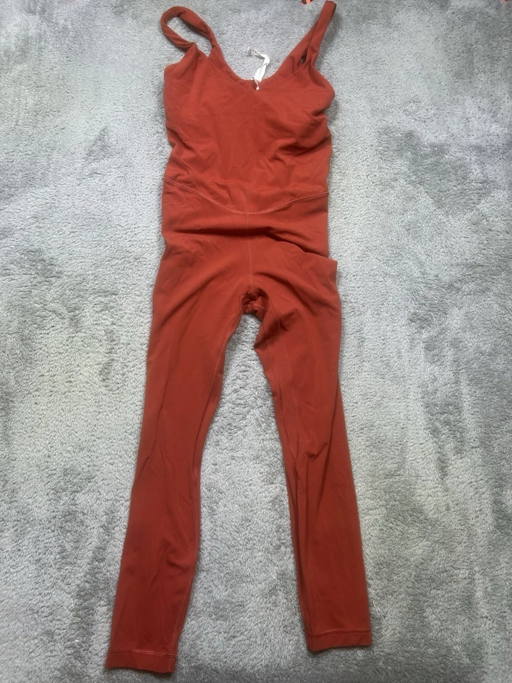 Женский боди Lululemon Align 6 кайенский красный 25 дюймов Nulu встроенный бюстгальтер спортивная одежда - Изображение 1 из 4